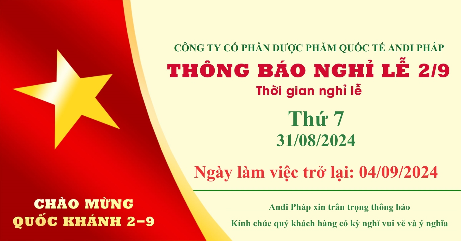 Thông báo nghỉ 2/9/2024